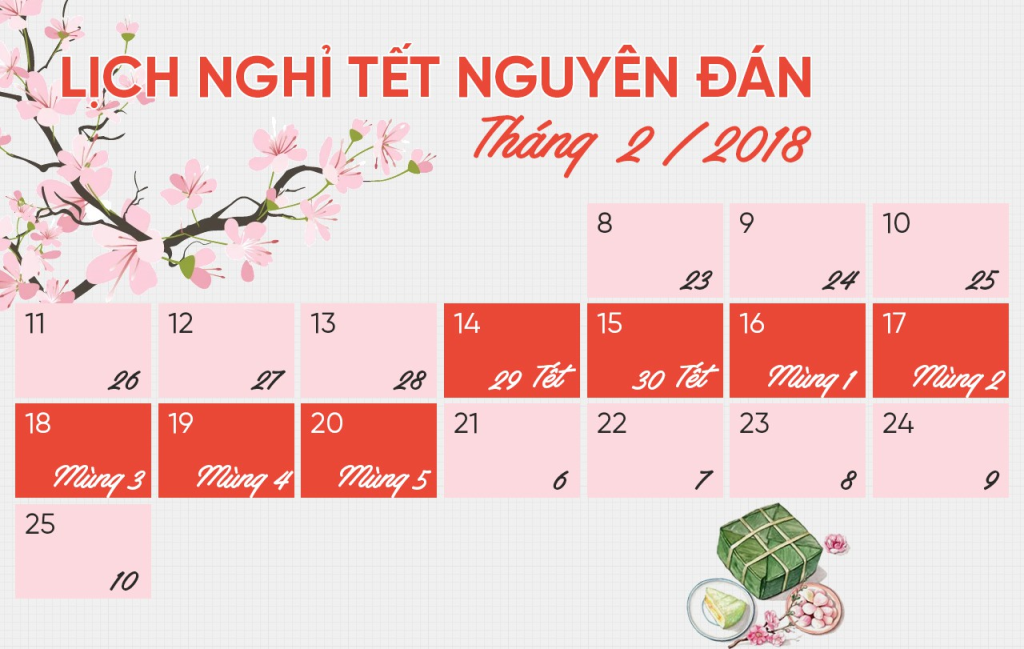 Lịch nghỉ tết nguyên đấn 2018 của backlink.com.vn