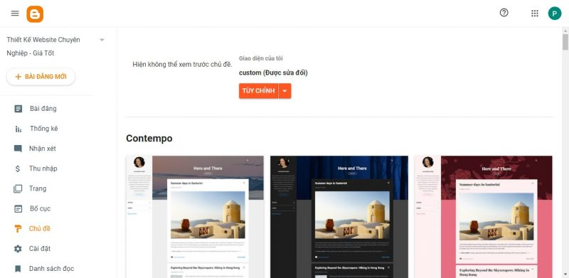 Thêm theme cho Blogspot